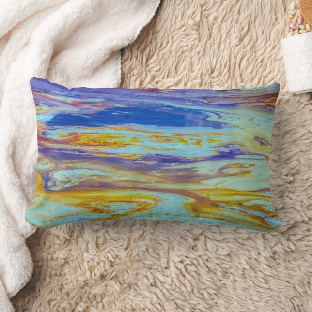 Yellowstone Lava Pool Swirls  Lumbar Pillow (Blanket)