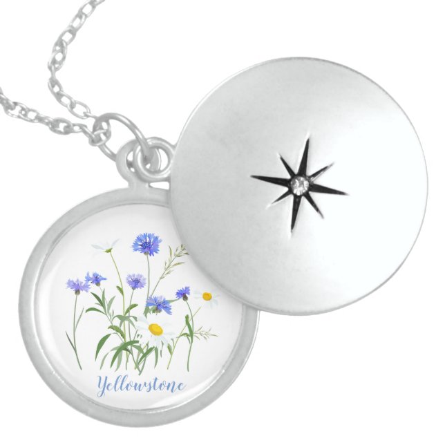 Yellowstone Locket Necklace-Sterling Silver Necklace (Front)