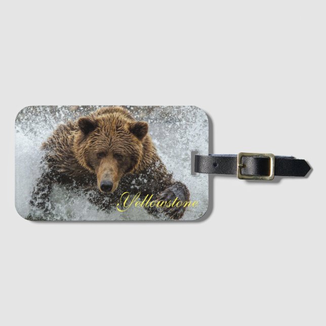 Yellowstone Luggage Tag-Bear Luggage Tag (Front Horizontal)