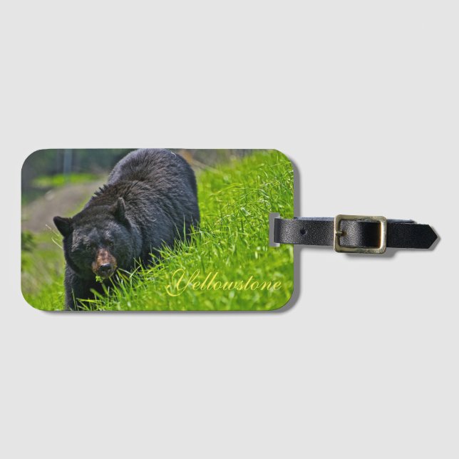 Yellowstone Luggage Tag-Black Bear Tag (Front Horizontal)