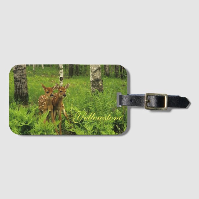 Yellowstone Luggage Tag-Fawn's Luggage Tag (Front Horizontal)