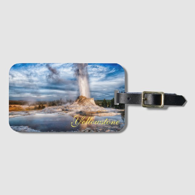 Yellowstone Luggage Tag-Geyser Luggage Tag (Front Horizontal)