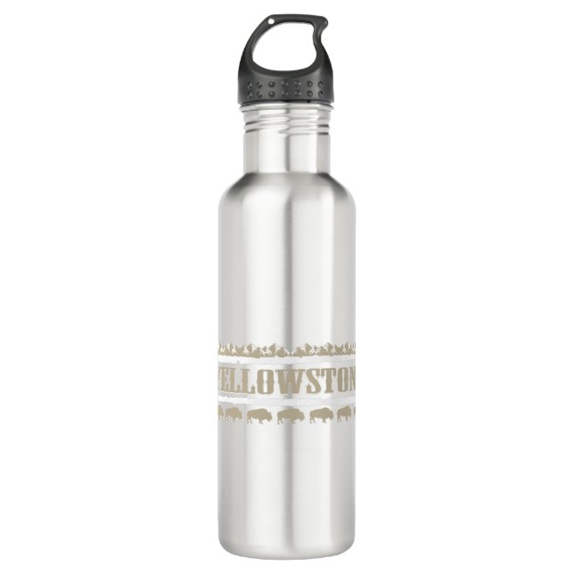 Yellowstone Montana Buffalo Stainless Steel Water Bottle (Front)