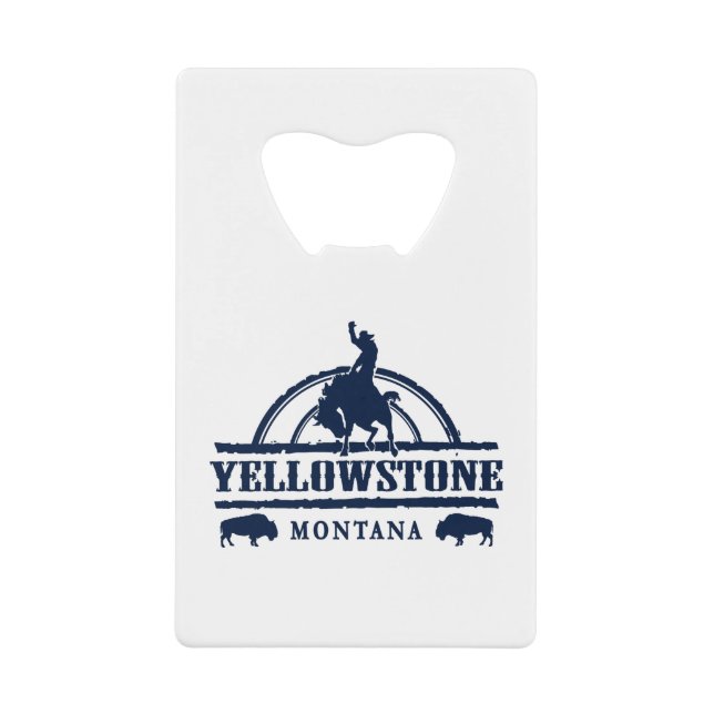 Yellowstone Montana Rodeo Cowboy Credit Card Bottle Opener (Front)