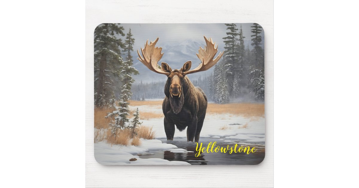 Yellowstone Moose Mouse Pad | Zazzle