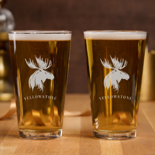 Yellowstone Moose Pint Glass