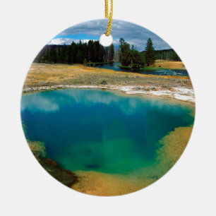 Yellowstone Morning Glory Pool Wyoming Ceramic Ornament