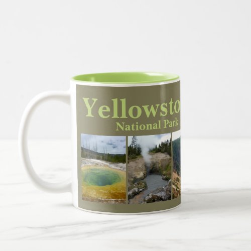 Yellowstone NP Collage Two_Tone Coffee Mug