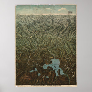 Yellowstone National Park 1895 Panoramic Map Poster