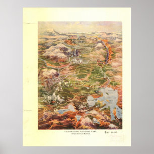 Yellowstone National Park 1910 Panoramic Map Poster