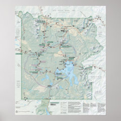 Yellowstone National Park map poster