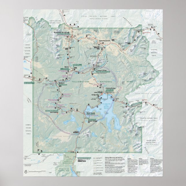 Yellowstone National Park 2026 map Poster (Front)