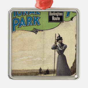 Yellowstone National Park 3 Metal Ornament