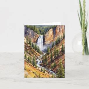 Yellowstone National Park Artist Point Watercolor Card