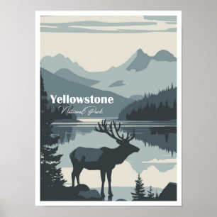 Yellowstone National Park Artwork Travel Place Poster