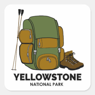 Yellowstone National Park Backpack Square Sticker