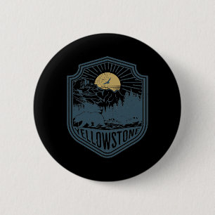 Yellowstone National Park Bear Nature Hiking Outdo Button