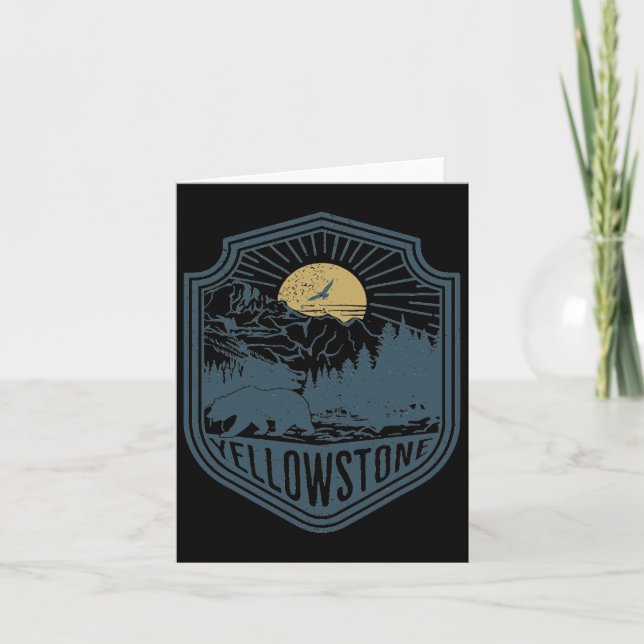 Yellowstone National Park Bear Nature Hiking Outdo Card (Front)