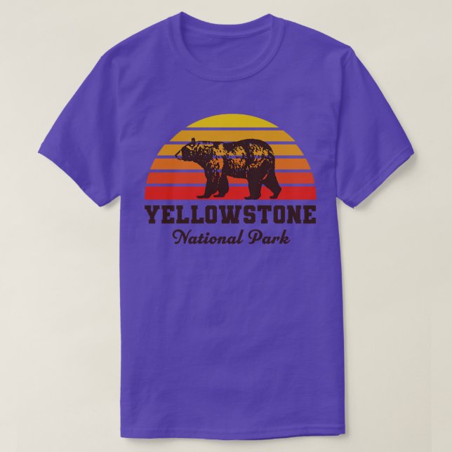 Yellowstone National Park Bear Sunset Yellow T-Shirt (Design Front)