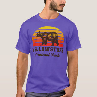 Yellowstone National Park Bear Sunset Yellow T-Shirt