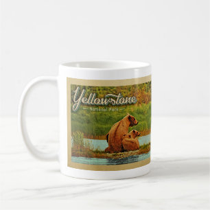 Yellowstone National Park Bears Vintage Coffee Mug