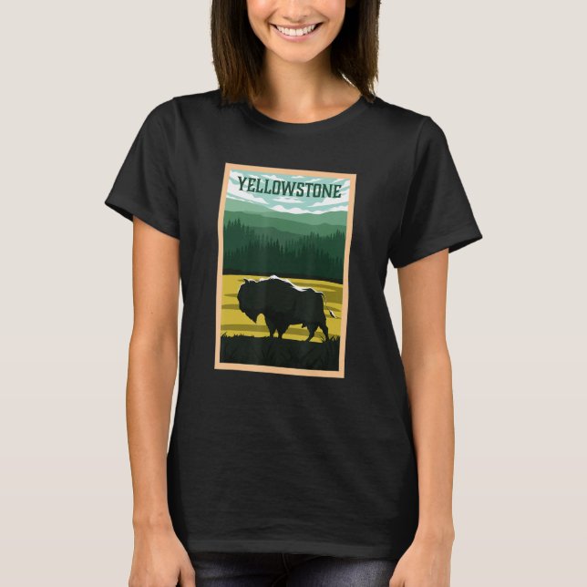 Yellowstone National Park Bison Buffalo Souvenir T-Shirt (Front)