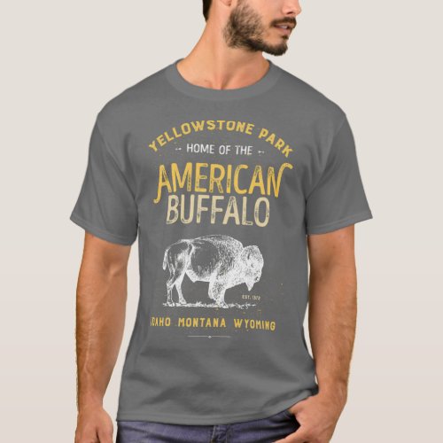 Yellowstone National Park Bison Buffalo T Vintage T_Shirt