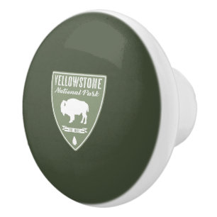 Yellowstone National Park Bison Ceramic Knob