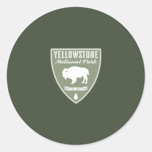 Yellowstone National Park Bison Classic Round Sticker