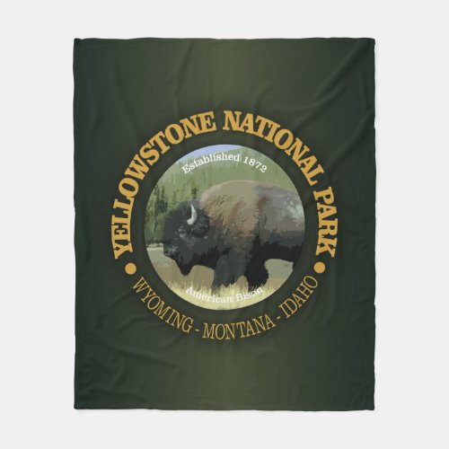 Yellowstone National Park bison Fleece Blanket