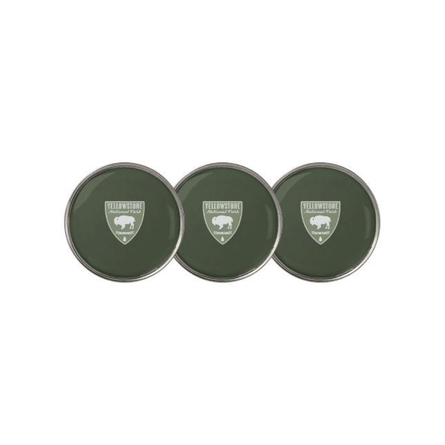 Yellowstone National Park Bison Golf Ball Marker (3 Up)