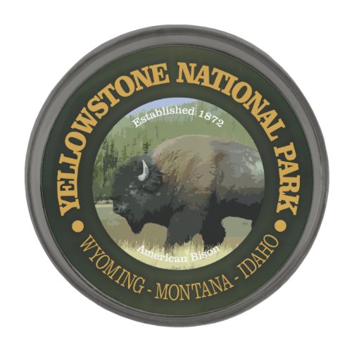 Yellowstone National Park bison Gunmetal Finish Lapel Pin