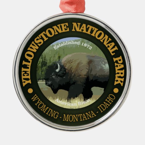Yellowstone National Park bison Metal Ornament