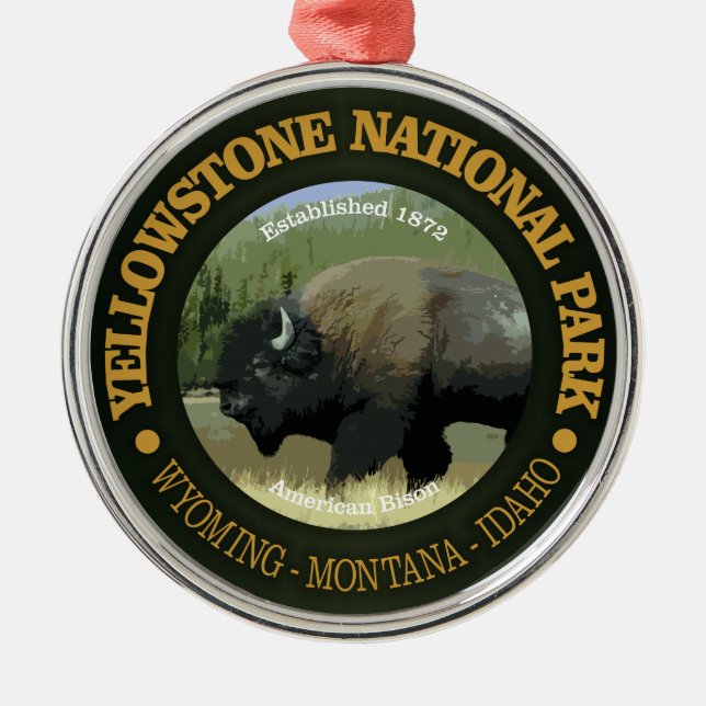 Yellowstone National Park (bison) Metal Ornament (Front)