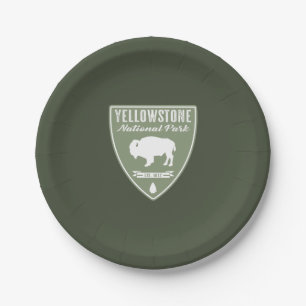Yellowstone National Park Bison Paper Plates