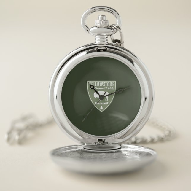 Yellowstone National Park Bison Pocket Watch (Inside)