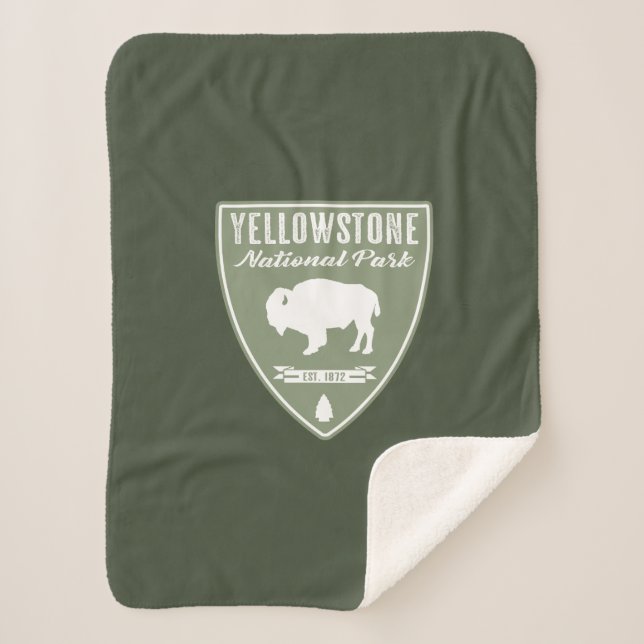 Yellowstone National Park Bison Sherpa Blanket (Front)