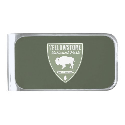 Yellowstone National Park Bison Silver Finish Money Clip