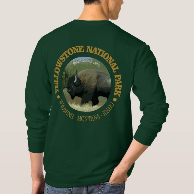 Yellowstone National Park (bison) T-Shirt (Back)