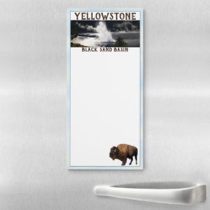Yellowstone National Park Black Sand Basin Geyser Magnetic Notepad