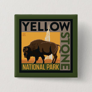Yellowstone National Park   Buffalo Button