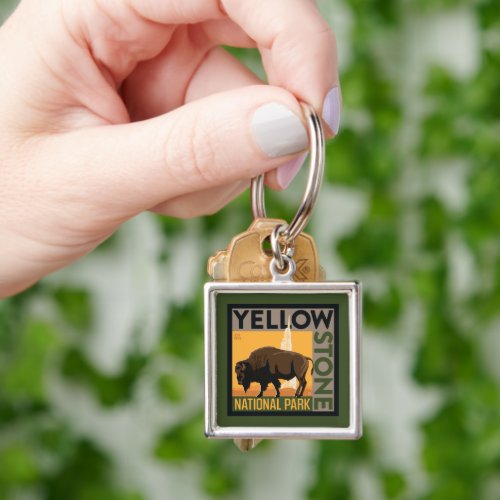 Yellowstone National Park  Buffalo Keychain