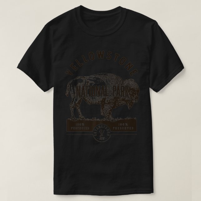 Yellowstone National Park Buffalo Premium  T-Shirt (Design Front)