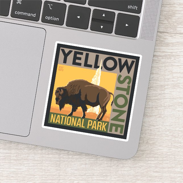 Yellowstone National Park | Buffalo Sticker (Detail)
