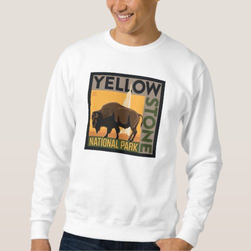 Yellowstone National Park  Buffalo Sweatshirt