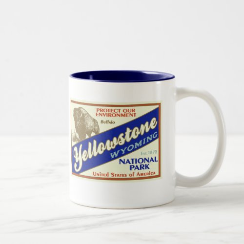 Yellowstone National Park Buffalo Two_Tone Coffee Mug