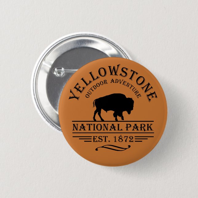 Yellowstone national park button (Front & Back)