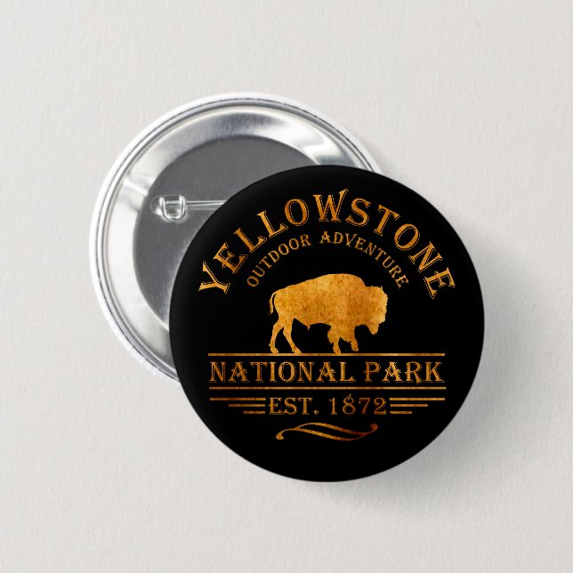 Yellowstone national park button (Front & Back)
