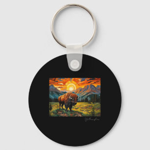 Yellowstone National Park Camping Hiking Outdoors  Keychain
