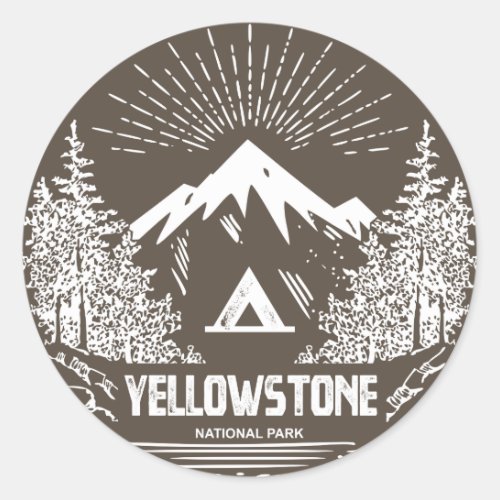 Yellowstone National Park Classic Round Sticker